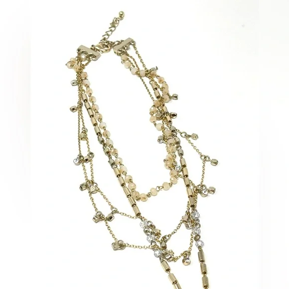 New Free People Layered Charm Necklace Gold - Picture 3 of 5